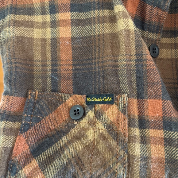 The Strike Gold Brown and Orange Flannel, Size Medium - Picture 5 of 8